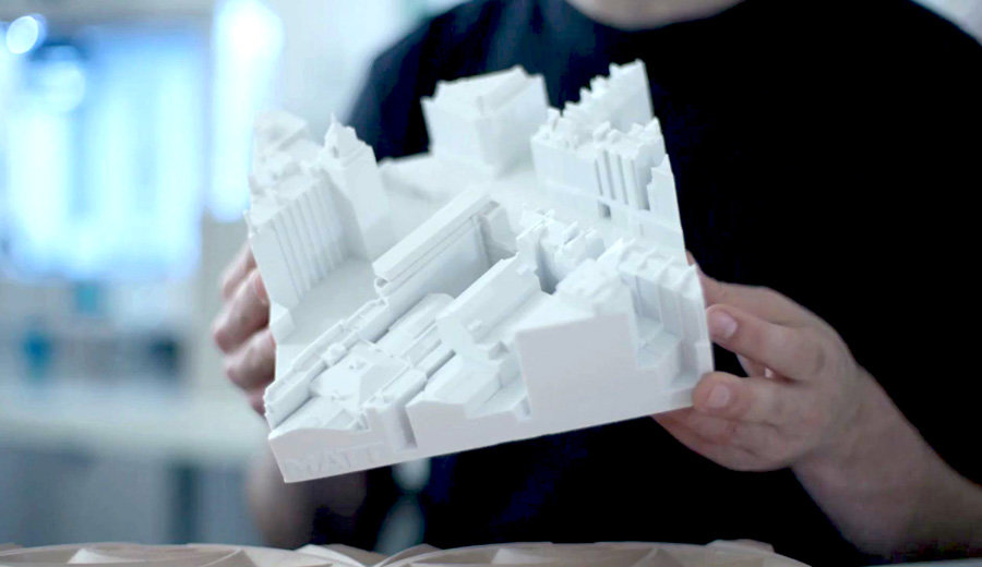 3d-utskriven arkitekturmodell