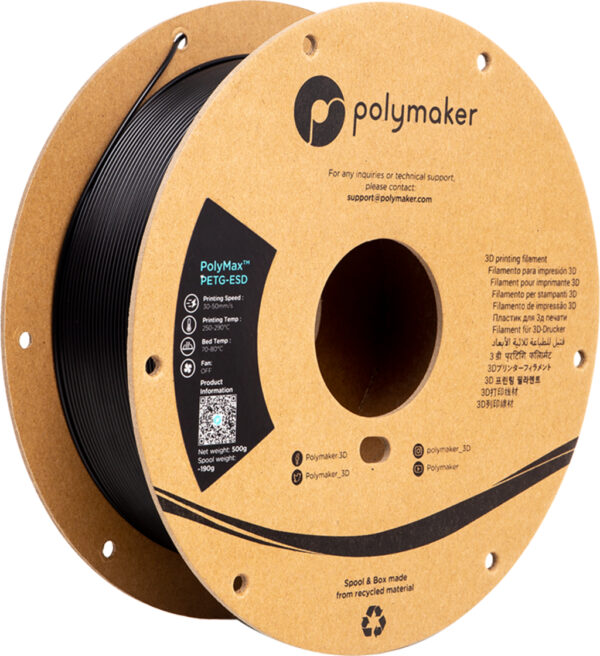 Polymaker PolyMax Tough PETG-ESD Black 1.75mm / 500g